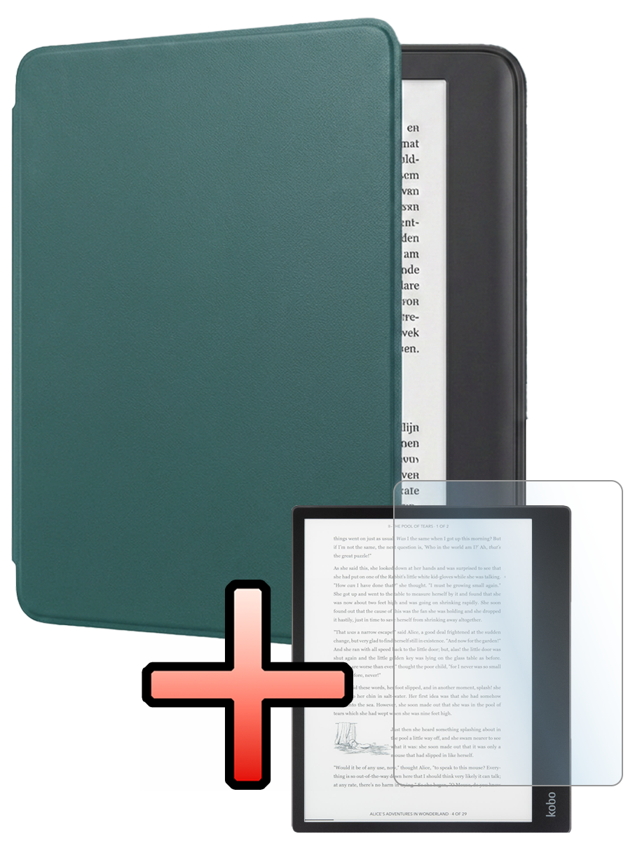 NoXx NoXx Kobo Elipsa 2E Hoesje Met Screenprotector - Donkergroen