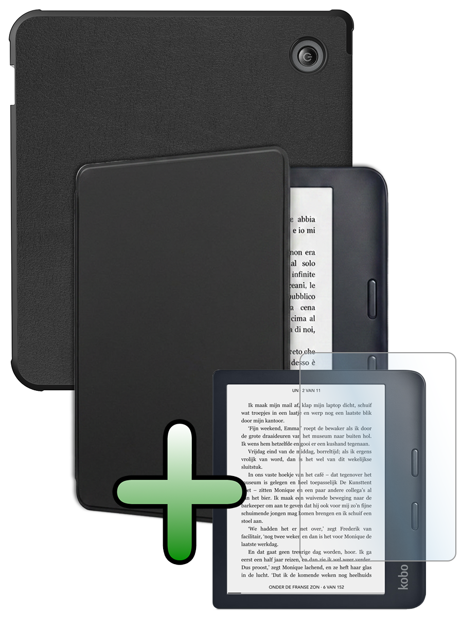 BASEY. BASEY. Kobo Sage Hoesje Met Screenprotector - Zwart