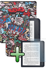 BASEY. BASEY. Kobo Sage Hoesje Met Screenprotector - Graffity