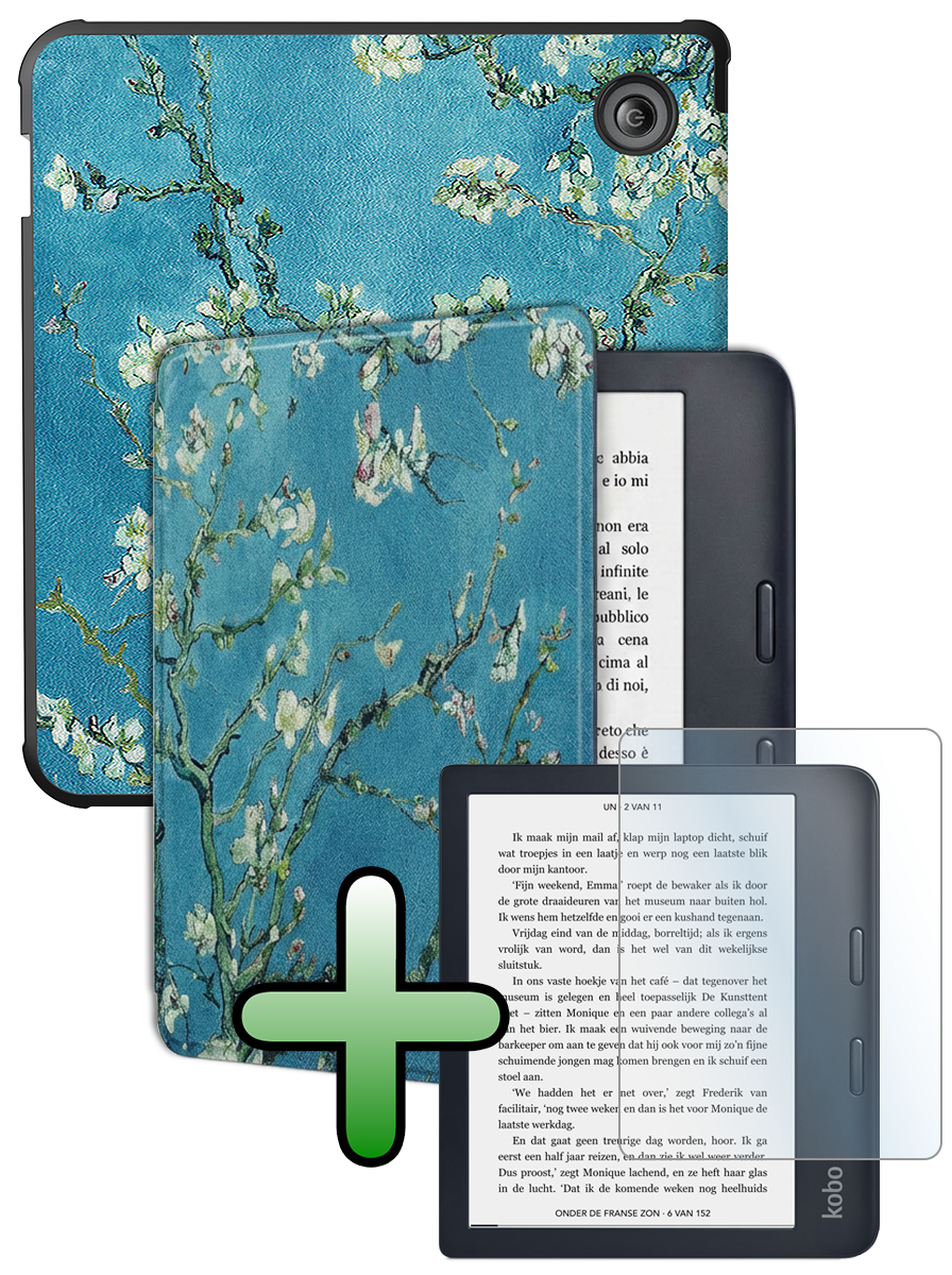 BASEY. BASEY. Kobo Sage Hoesje Met Screenprotector - Bloesem