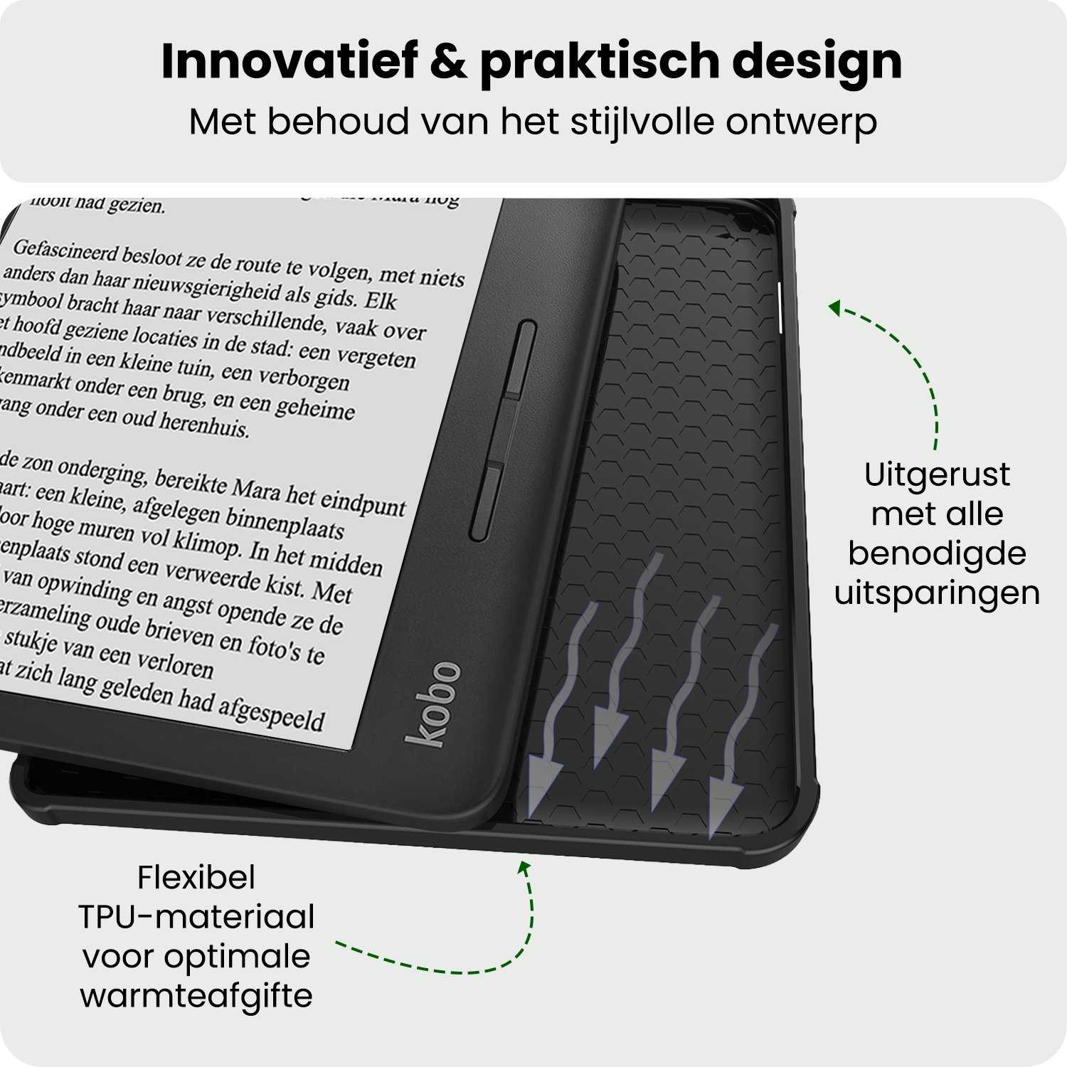 BASEY. BASEY. Kobo Libra H2O Hoesje Met Screenprotector - Donkerblauw