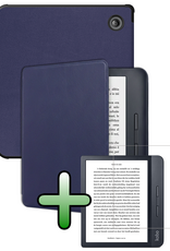 BASEY. BASEY. Kobo Libra H2O Hoesje Met Screenprotector - Donkerblauw
