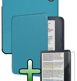 BASEY. BASEY. Kobo Libra Colour Hoesje Met Screenprotector - Turquoise