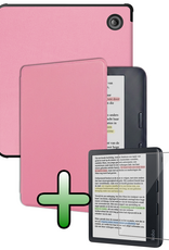 BASEY. BASEY. Kobo Libra Colour Hoesje Met Screenprotector - Roze