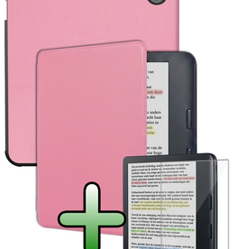 BASEY. BASEY. Kobo Libra Colour Hoesje Met Screenprotector - Roze