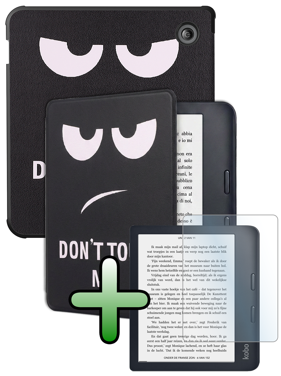 BASEY. BASEY. Kobo Libra 2 Hoesje Met Screenprotector - Don't Touch Me