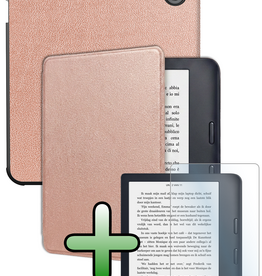 BASEY. BASEY. Kobo Libra 2 Hoesje Met Screenprotector - Rose Goud