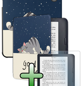 BASEY. BASEY. Kobo Libra 2 Hoesje Met Screenprotector - Kat