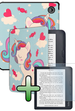 BASEY. BASEY. Kobo Libra 2 Hoesje Met Screenprotector - Eenhoorn