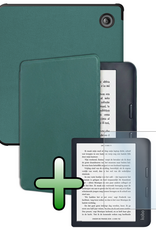 BASEY. BASEY. Kobo Libra 2 Hoesje Met Screenprotector - Donkergroen