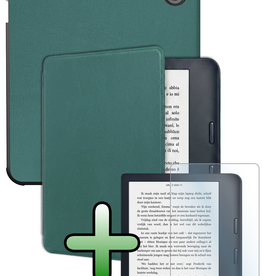 BASEY. BASEY. Kobo Libra 2 Hoesje Met Screenprotector - Donkergroen