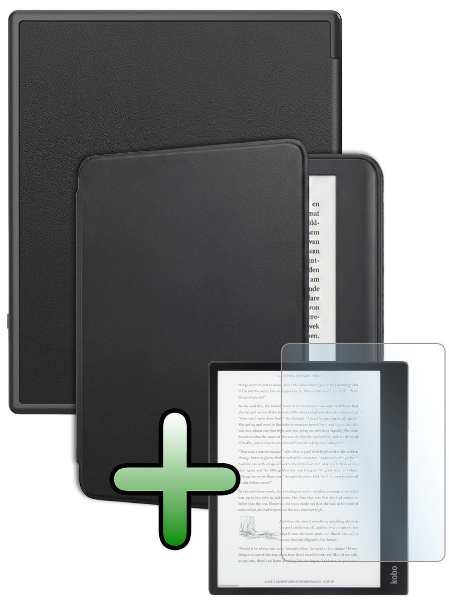 BASEY. BASEY. Kobo Elipsa 2E Hoesje Met Screenprotector - Zwart
