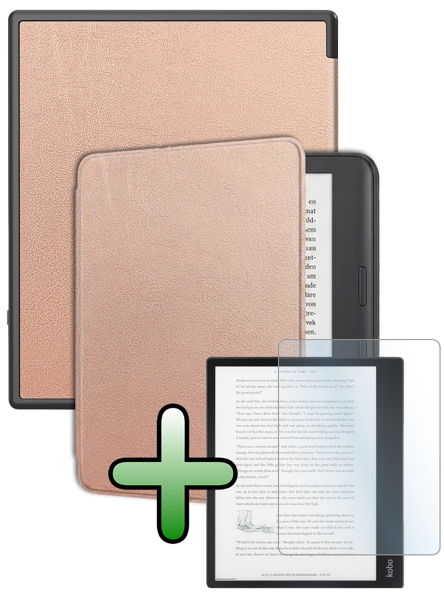 BASEY. BASEY. Kobo Elipsa 2E Hoesje Met Screenprotector - Rose Goud