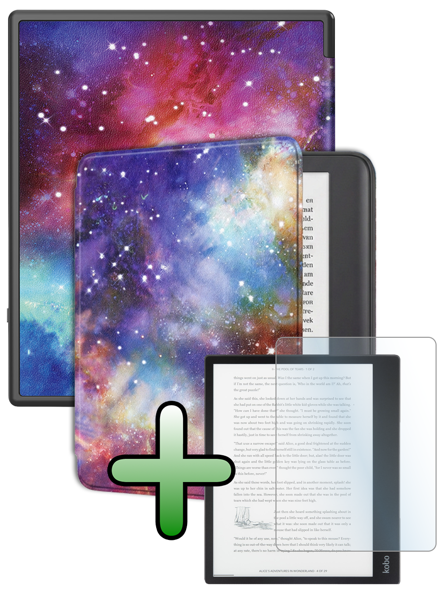 BASEY. BASEY. Kobo Elipsa 2E Hoesje Met Screenprotector - Galaxy
