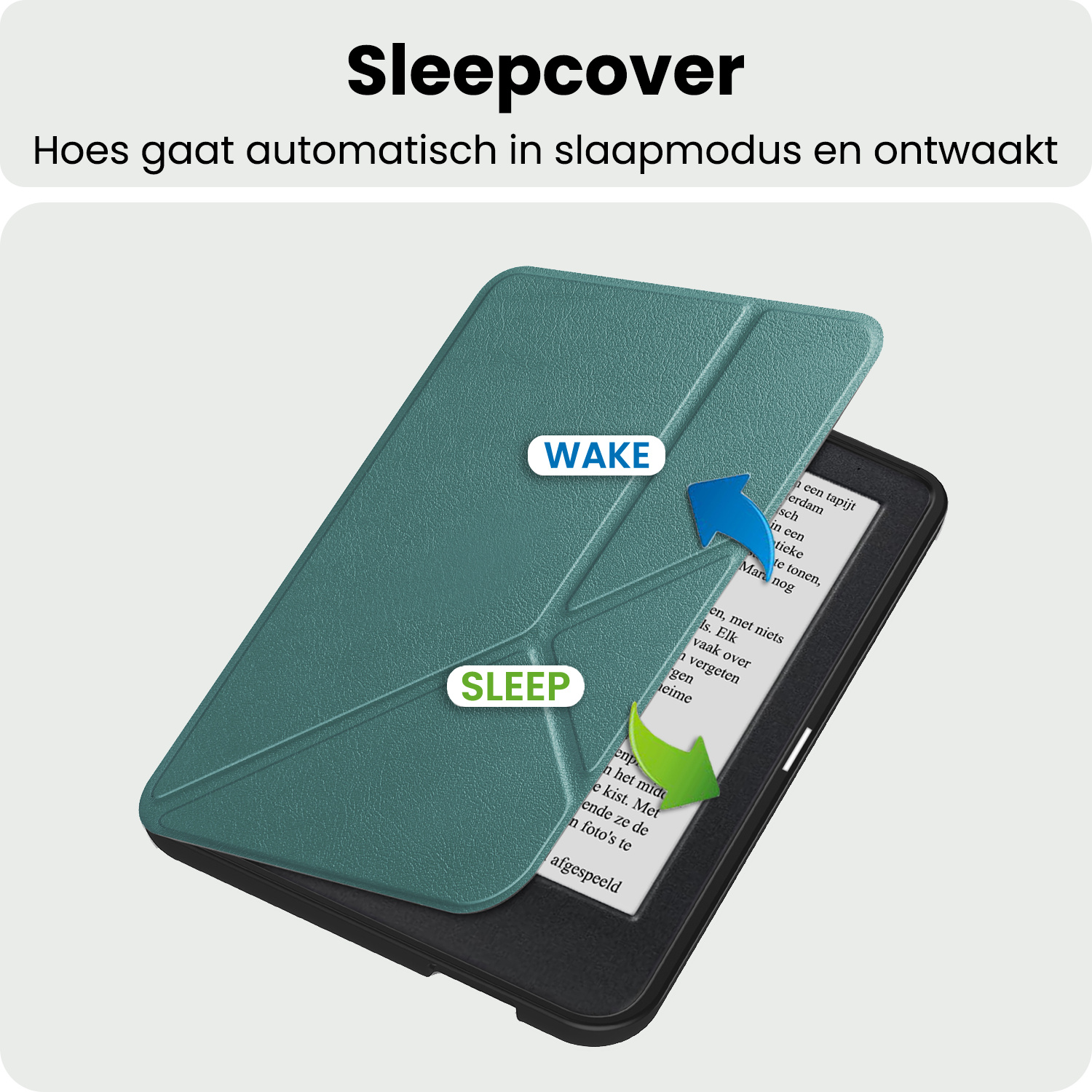BASEY. BASEY. Kobo Clara 2E Hoesje Trifold - Donkergroen
