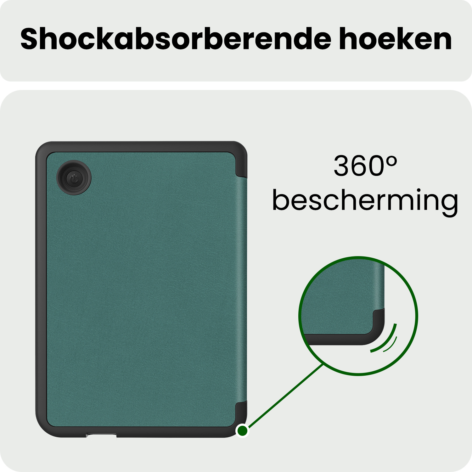 BASEY. BASEY. Kobo Clara 2E Hoesje Trifold - Donkergroen