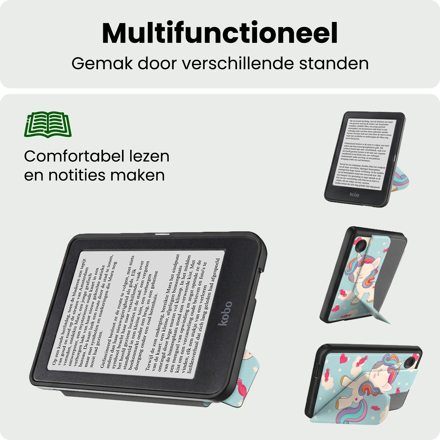 BASEY. BASEY. Kobo Clara 2E Hoesje Trifold - Eenhoorn