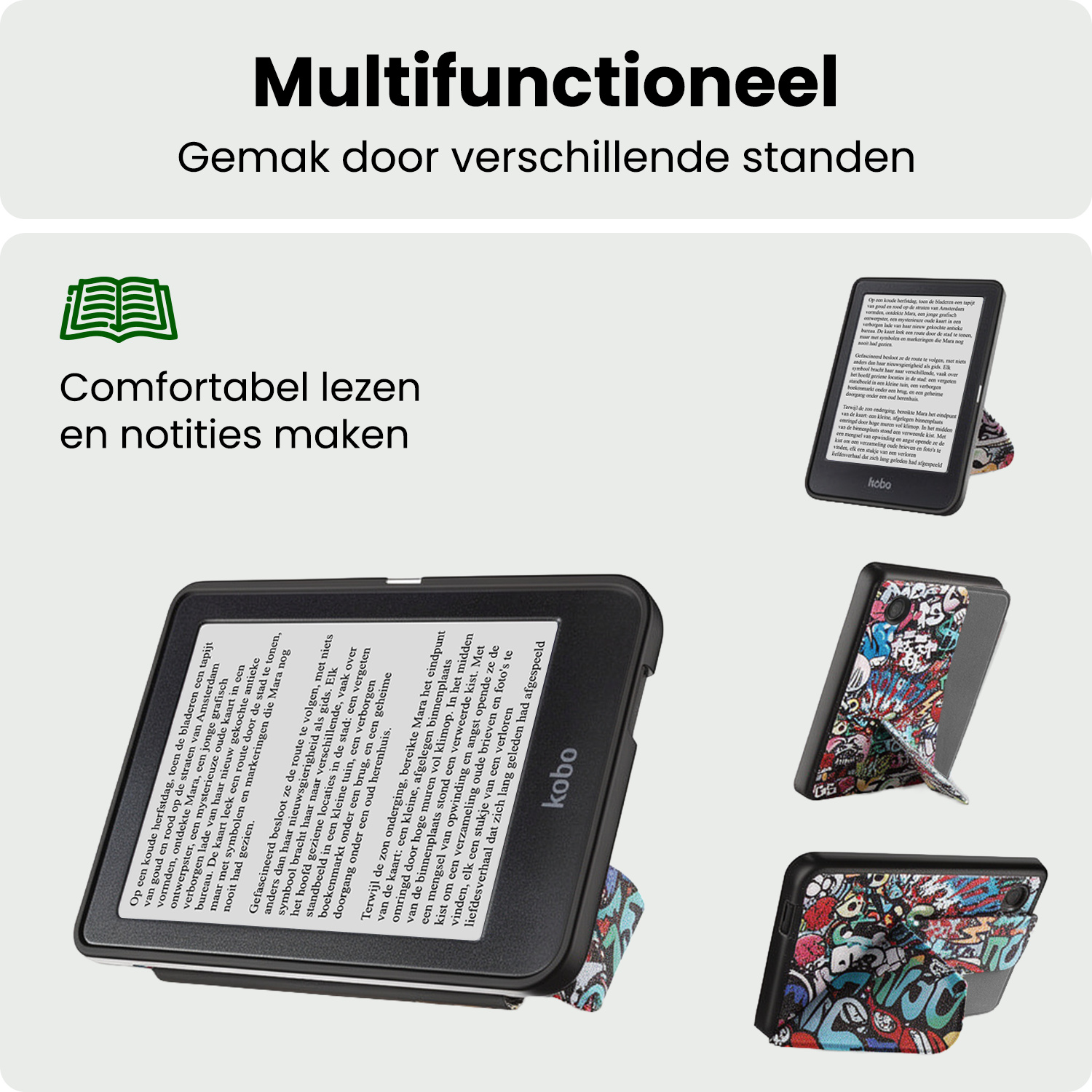 BASEY. BASEY. Kobo Clara 2E Hoesje Trifold - Graffity