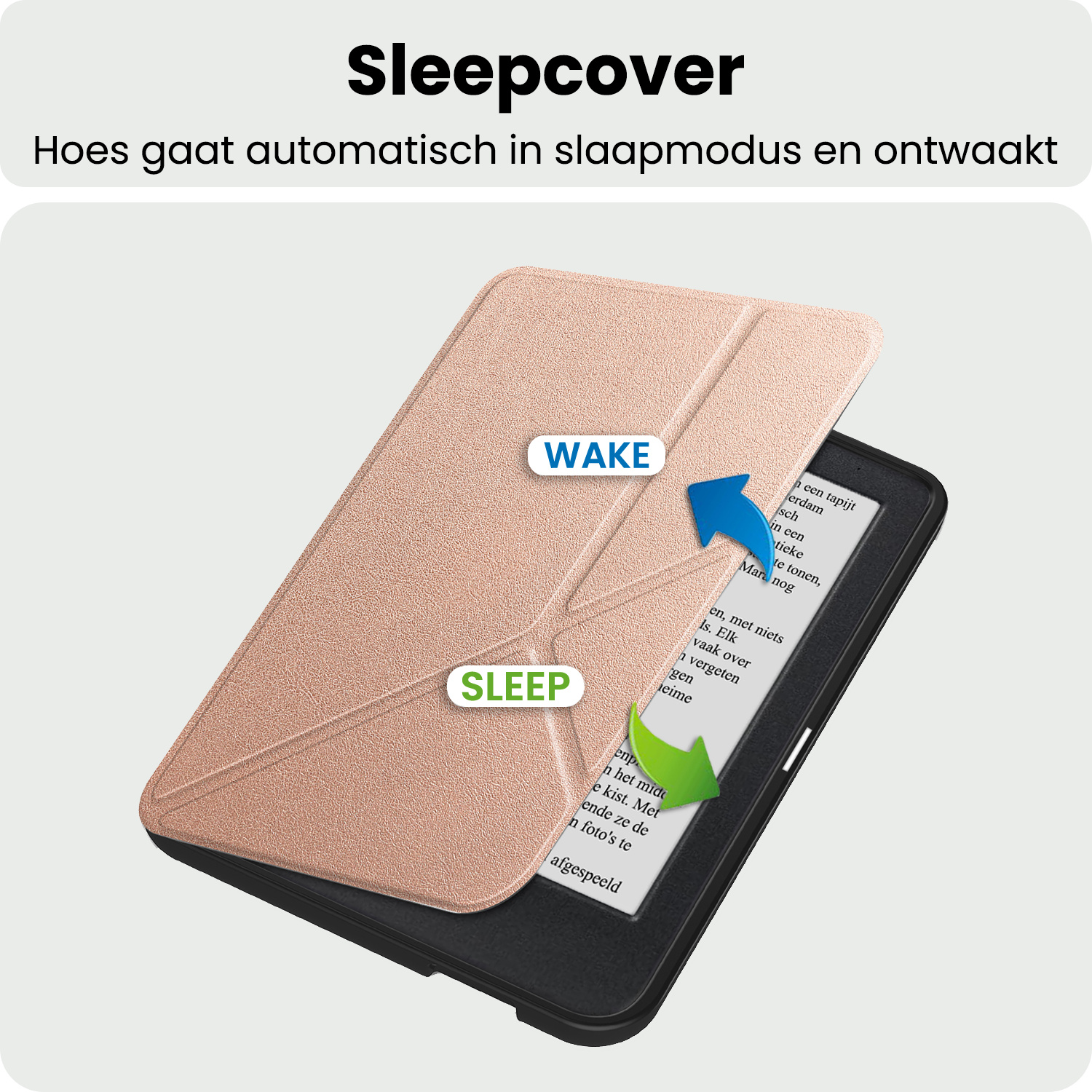 BASEY. BASEY. Kobo Clara 2E Hoesje Trifold - Rose Goud
