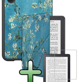 BASEY. BASEY. Kobo Clara 2E Hoesje Trifold Met Screenprotector - Bloesem