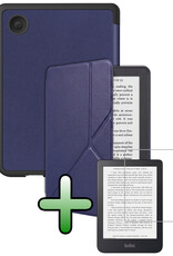 BASEY. BASEY. Kobo Clara 2E Hoesje Trifold Met Screenprotector - Donkerblauw