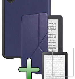 BASEY. BASEY. Kobo Clara 2E Hoesje Trifold Met Screenprotector - Donkerblauw