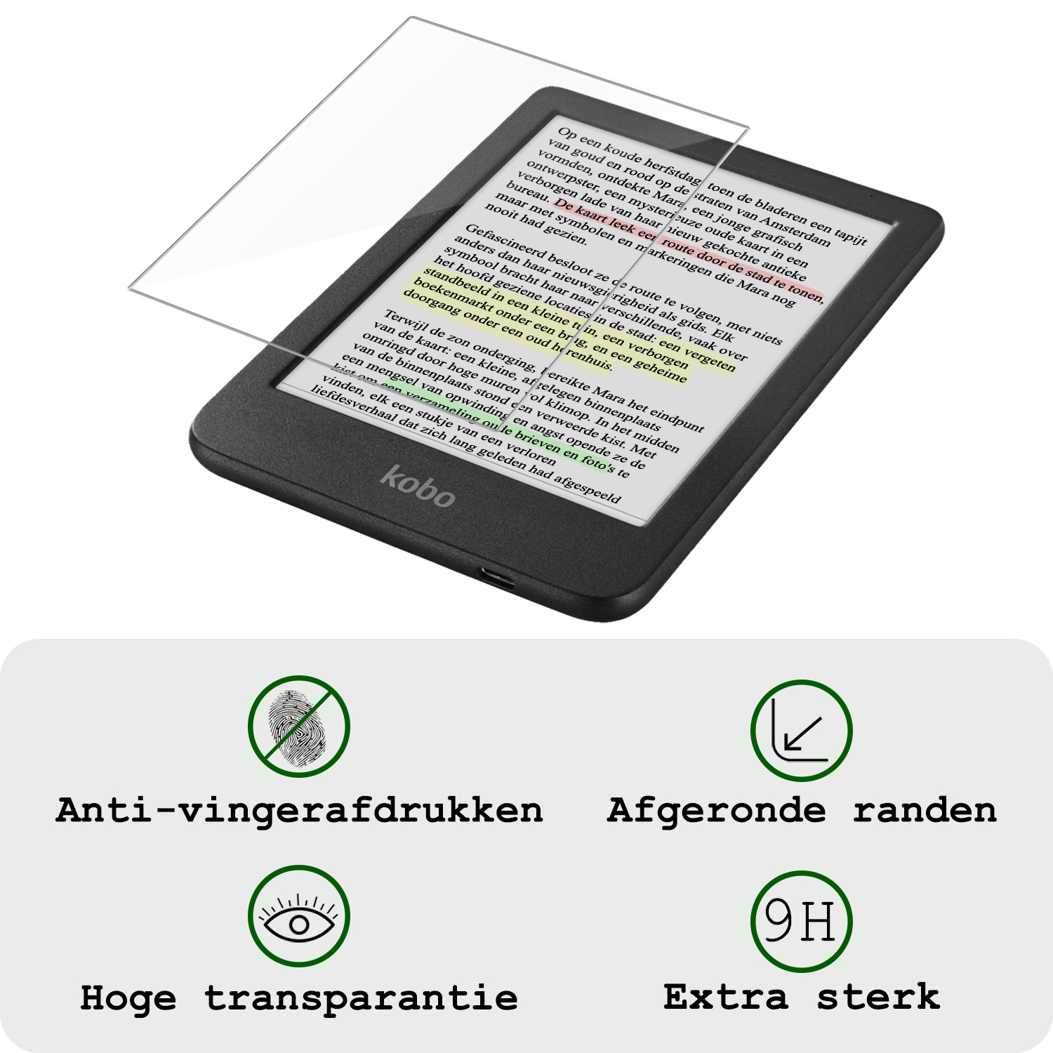 BASEY. BASEY. Kobo Clara 2E Hoesje Trifold Met Screenprotector - Galaxy