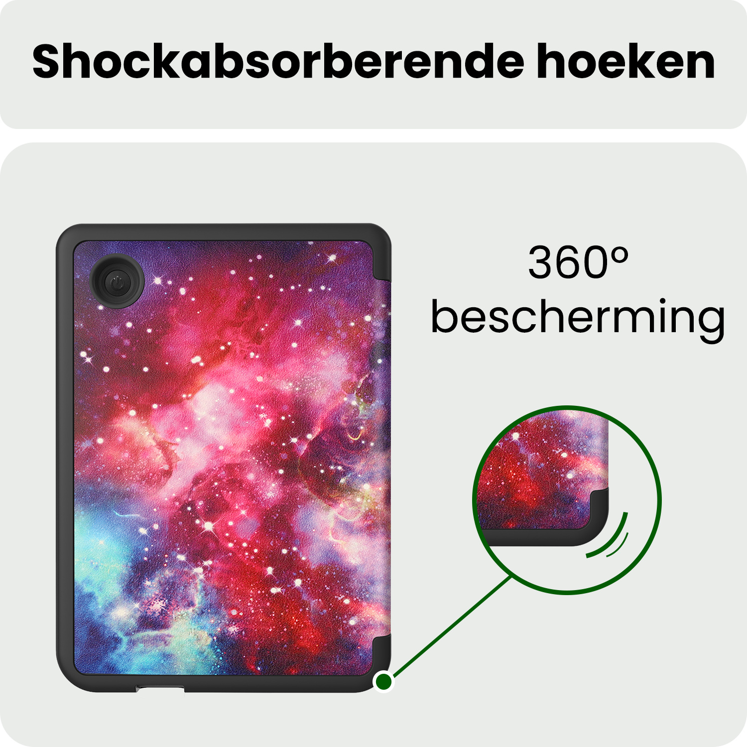 BASEY. BASEY. Kobo Clara 2E Hoesje Trifold Met Screenprotector - Galaxy