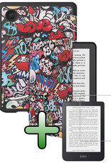 BASEY. BASEY. Kobo Clara 2E Hoesje Trifold Met Screenprotector - Graffity