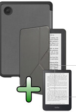 BASEY. BASEY. Kobo Clara 2E Hoesje Trifold Met Screenprotector - Grijs