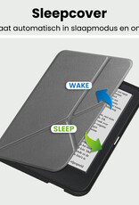 BASEY. BASEY. Kobo Clara 2E Hoesje Trifold Met Screenprotector - Grijs