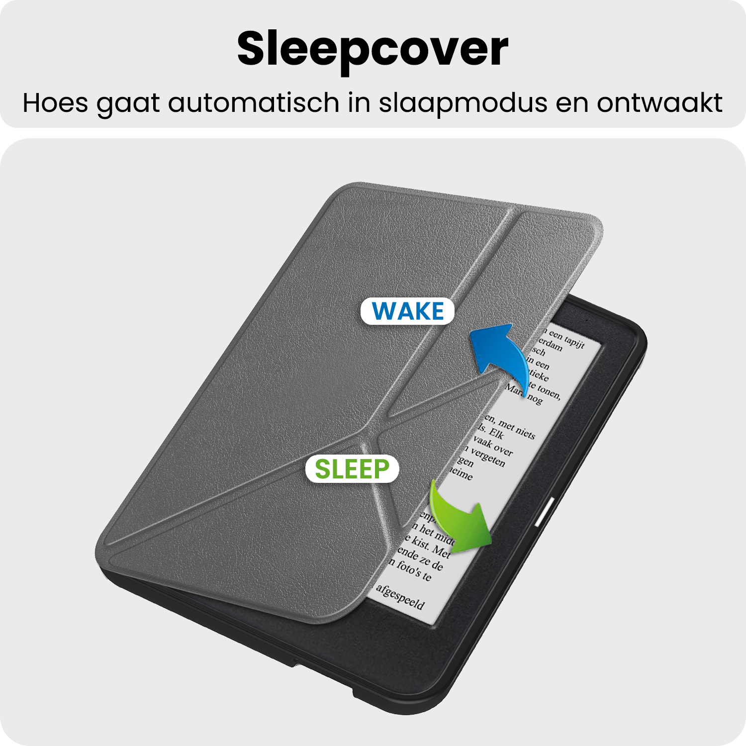 BASEY. BASEY. Kobo Clara 2E Hoesje Trifold Met Screenprotector - Grijs