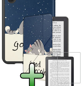 BASEY. BASEY. Kobo Clara 2E Hoesje Trifold Met Screenprotector - Kat