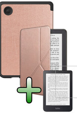BASEY. BASEY. Kobo Clara 2E Hoesje Trifold Met Screenprotector - Rose Goud
