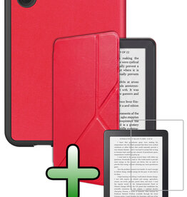 BASEY. BASEY. Kobo Clara 2E Hoesje Trifold Met Screenprotector - Rood