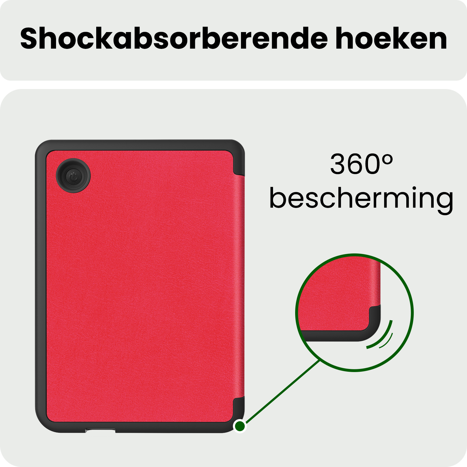 BASEY. BASEY. Kobo Clara 2E Hoesje Trifold Met Screenprotector - Rood