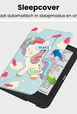 BASEY. BASEY. Kobo Clara Colour Hoesje Trifold Met Screenprotector - Eenhoorn