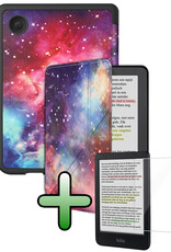 BASEY. BASEY. Kobo Clara Colour Hoesje Trifold Met Screenprotector - Galaxy