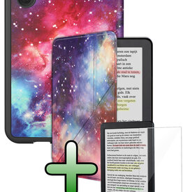 BASEY. BASEY. Kobo Clara Colour Hoesje Trifold Met Screenprotector - Galaxy