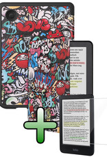 BASEY. BASEY. Kobo Clara Colour Hoesje Trifold Met Screenprotector - Graffity