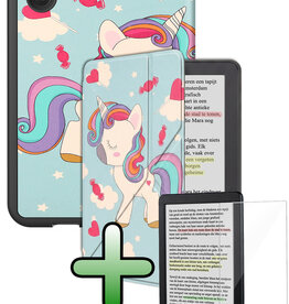 BASEY. BASEY. Kobo Clara BW Hoesje Trifold Met Screenprotector - Eenhoorn