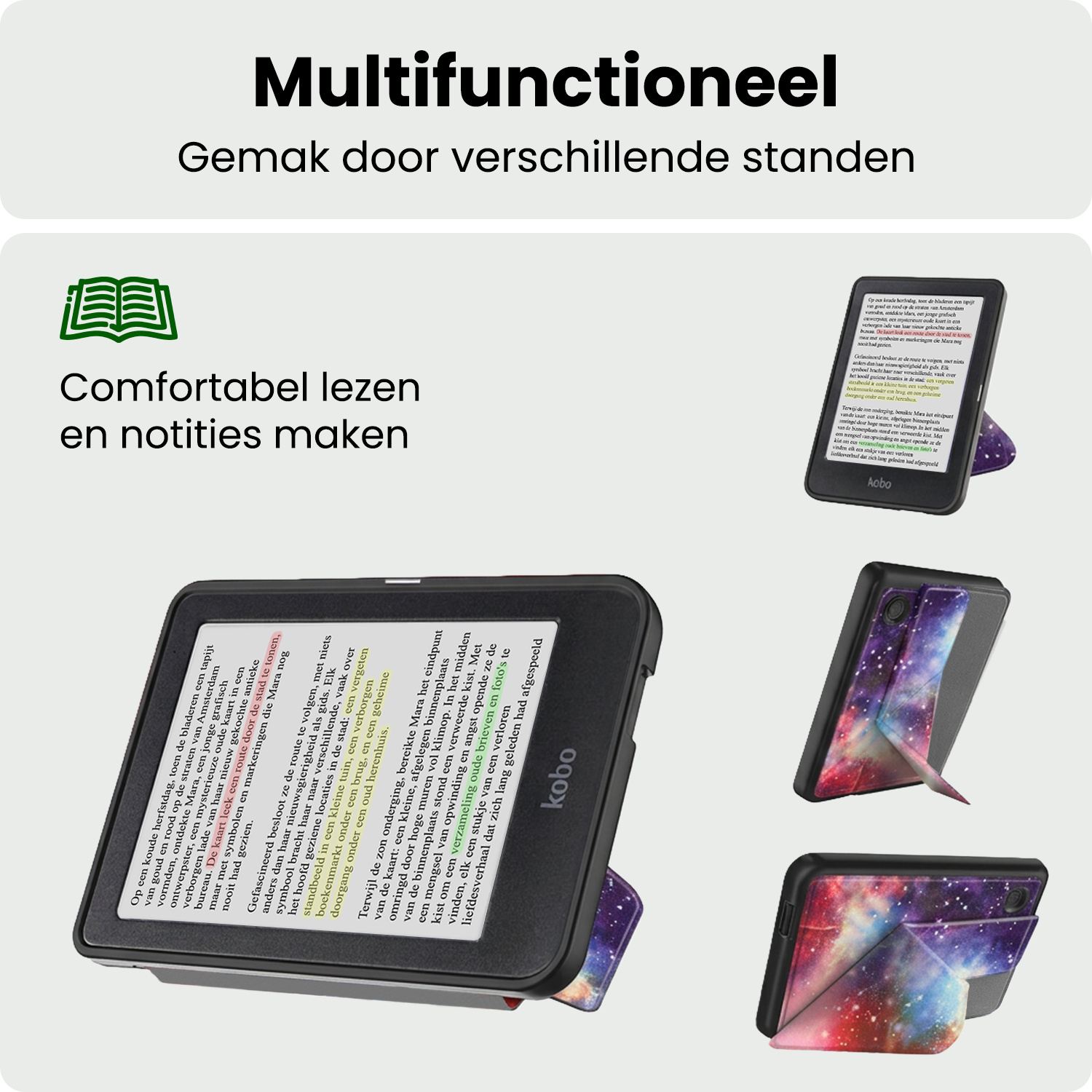BASEY. BASEY. Kobo Clara BW Hoesje Trifold Met Screenprotector - Galaxy