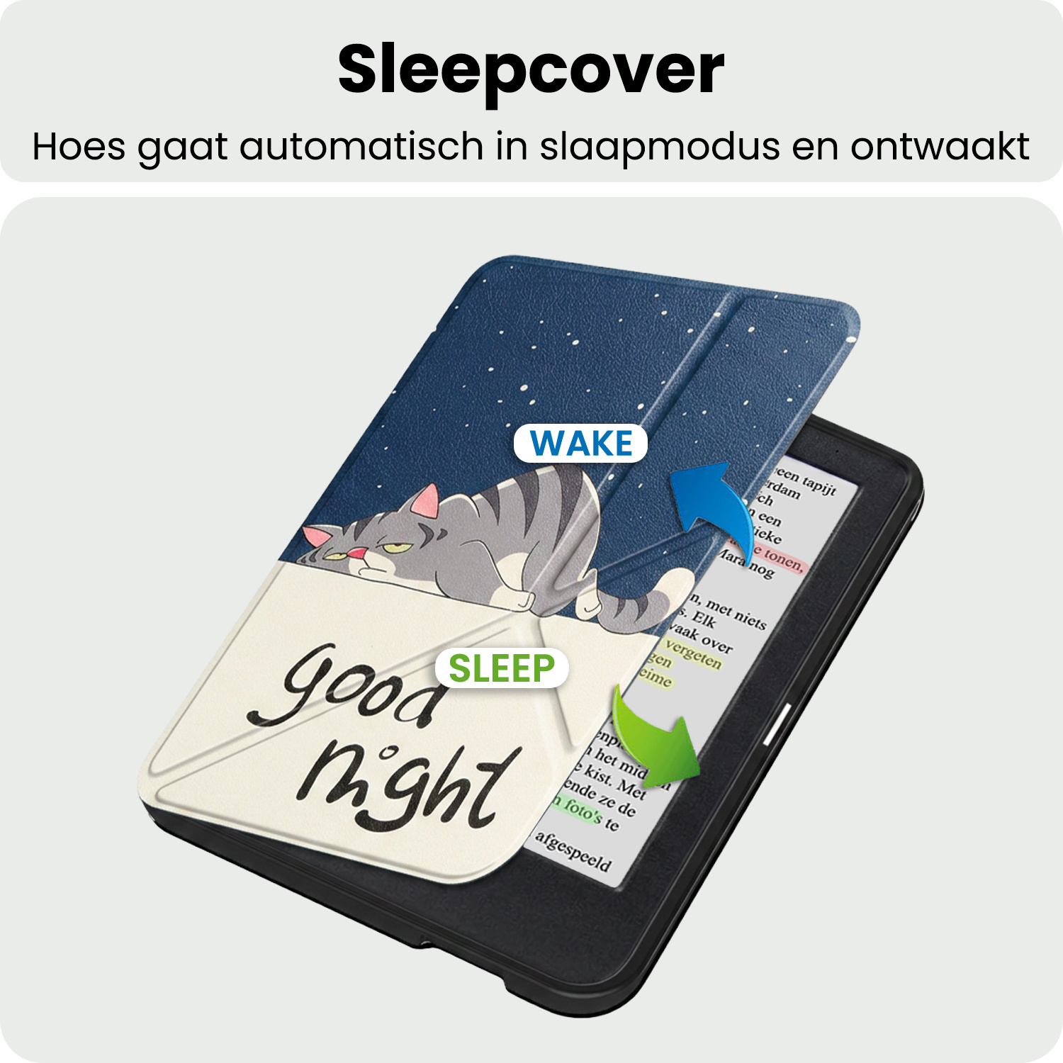 BASEY. BASEY. Kobo Clara BW Hoesje Trifold Met Screenprotector - Kat