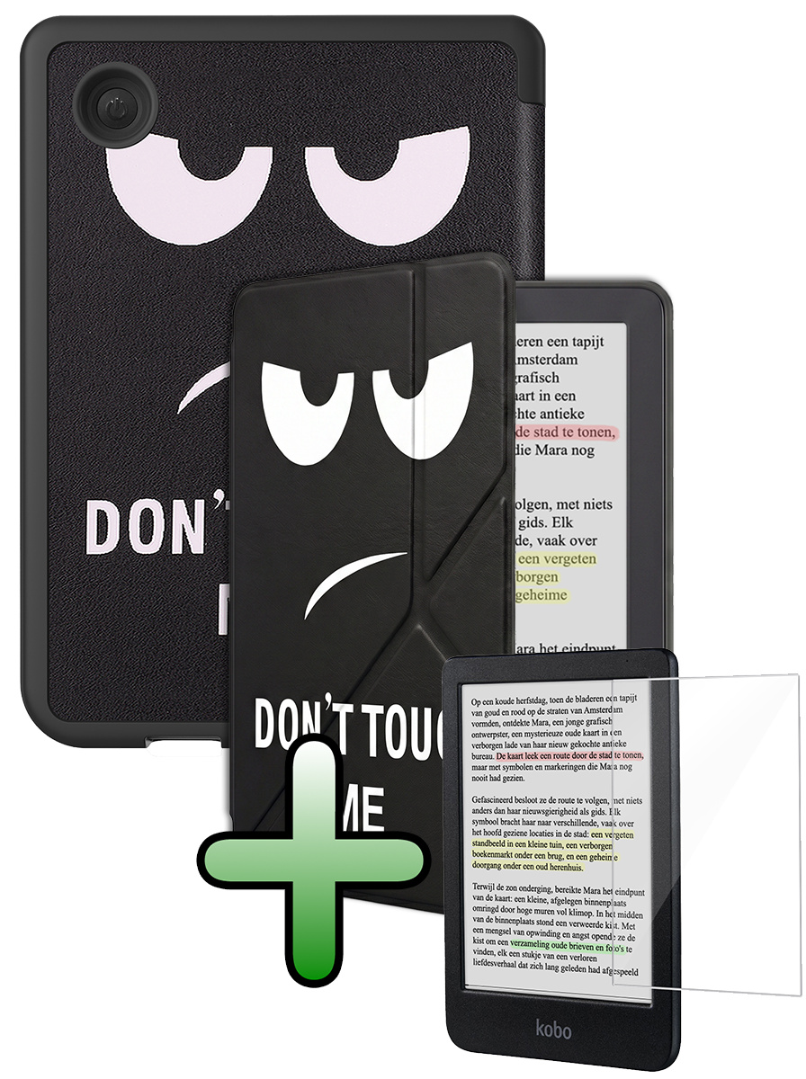 BASEY. BASEY. Kobo Clara BW Hoesje Trifold Met Screenprotector - Don't Touch Me