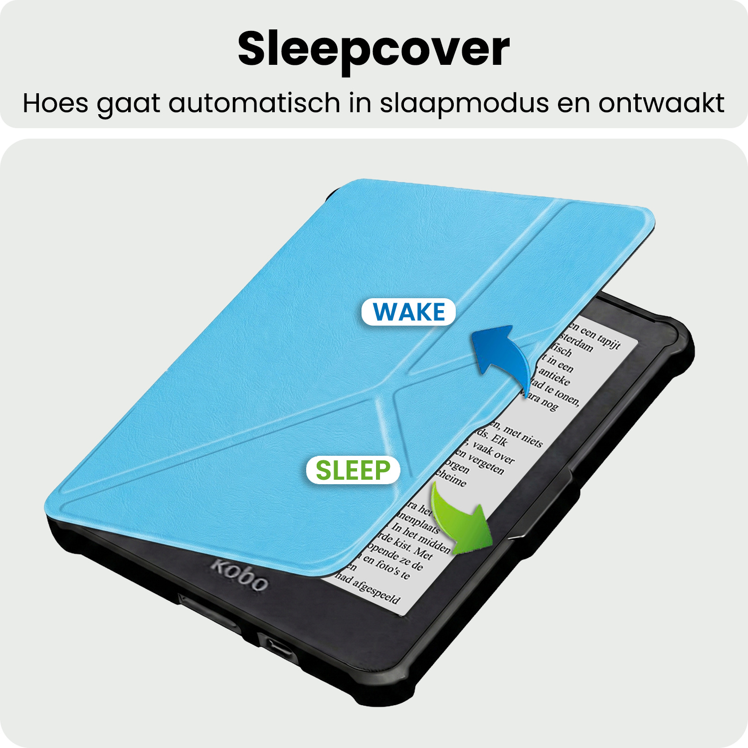 BASEY. BASEY. Kobo Clara HD Hoesje Trifold - Lichtblauw