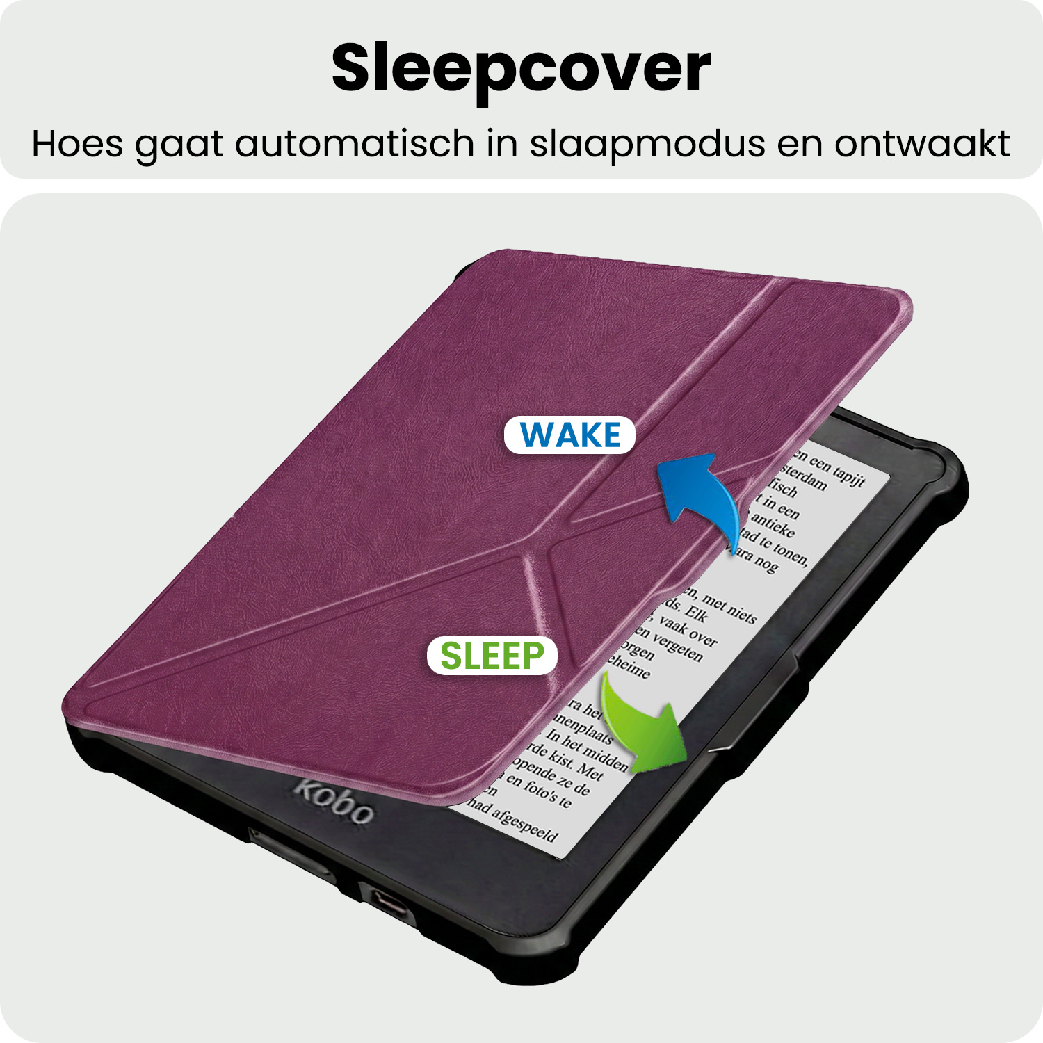 BASEY. BASEY. Kobo Clara HD Hoesje Trifold - Paars