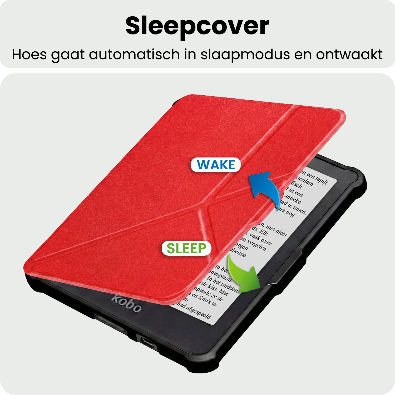 BASEY. BASEY. Kobo Clara HD Hoesje Trifold - Rood
