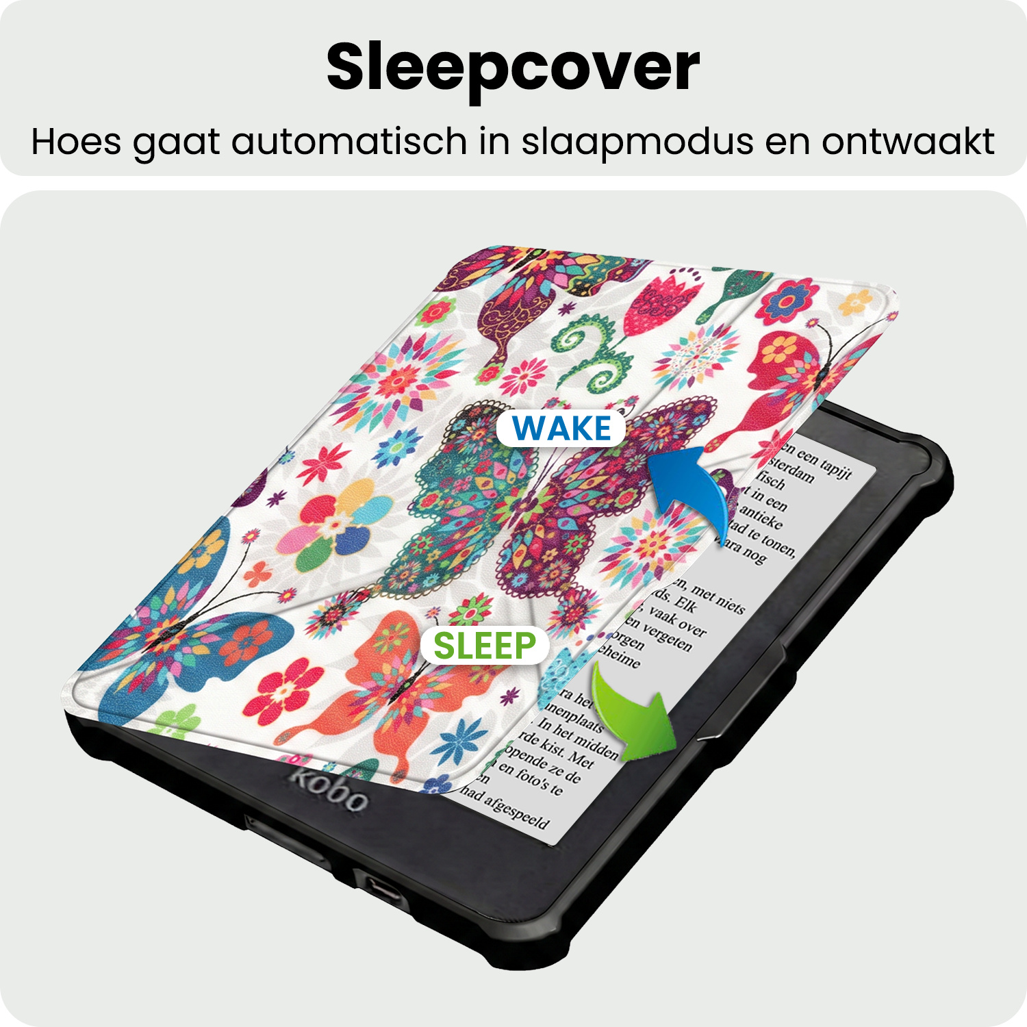 BASEY. BASEY. Kobo Clara HD Hoesje Trifold - Vlinders