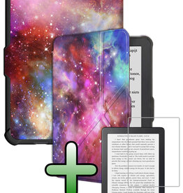 BASEY. BASEY. Kobo Clara HD Hoesje Trifold Met Screenprotector - Galaxy