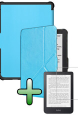 BASEY. BASEY. Kobo Clara HD Hoesje Trifold Met Screenprotector - Licht Blauw